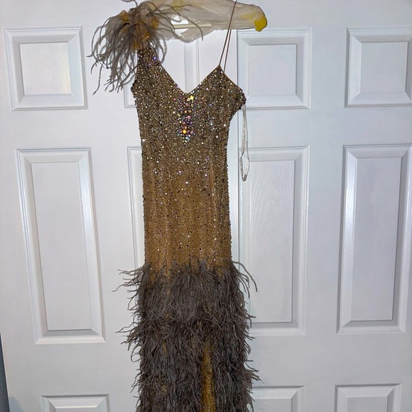 Mac Duggal Dresses & Skirts - Mac Duggal / Embellishment Feather Detail hem gown